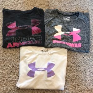 3 girls large underarmour tops